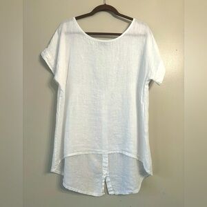 White Linen Women's Tunic Top